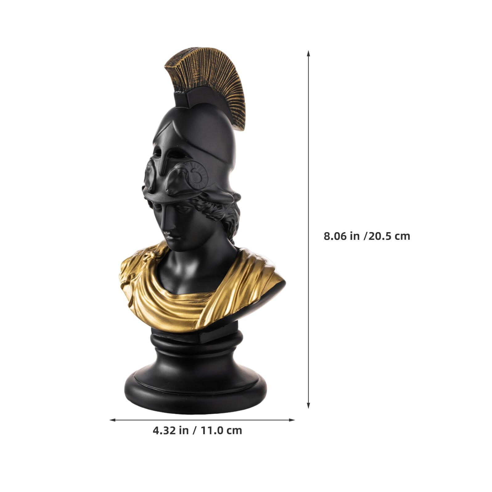 Cabilock Portapenne in Resina a Forma di Guerriero Romano Organizer da Scrivania per Ufficio Contenitore per Penne e Cancelleria Design Scultura Decorativa Nera Accessorio Multifunzione