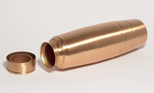 Vista 29 de Botella de agua de cobre puro, con beneficios para la salud ayurvédica, tapa a prueba de fugas, botella de cobre con acabado liso para deportes