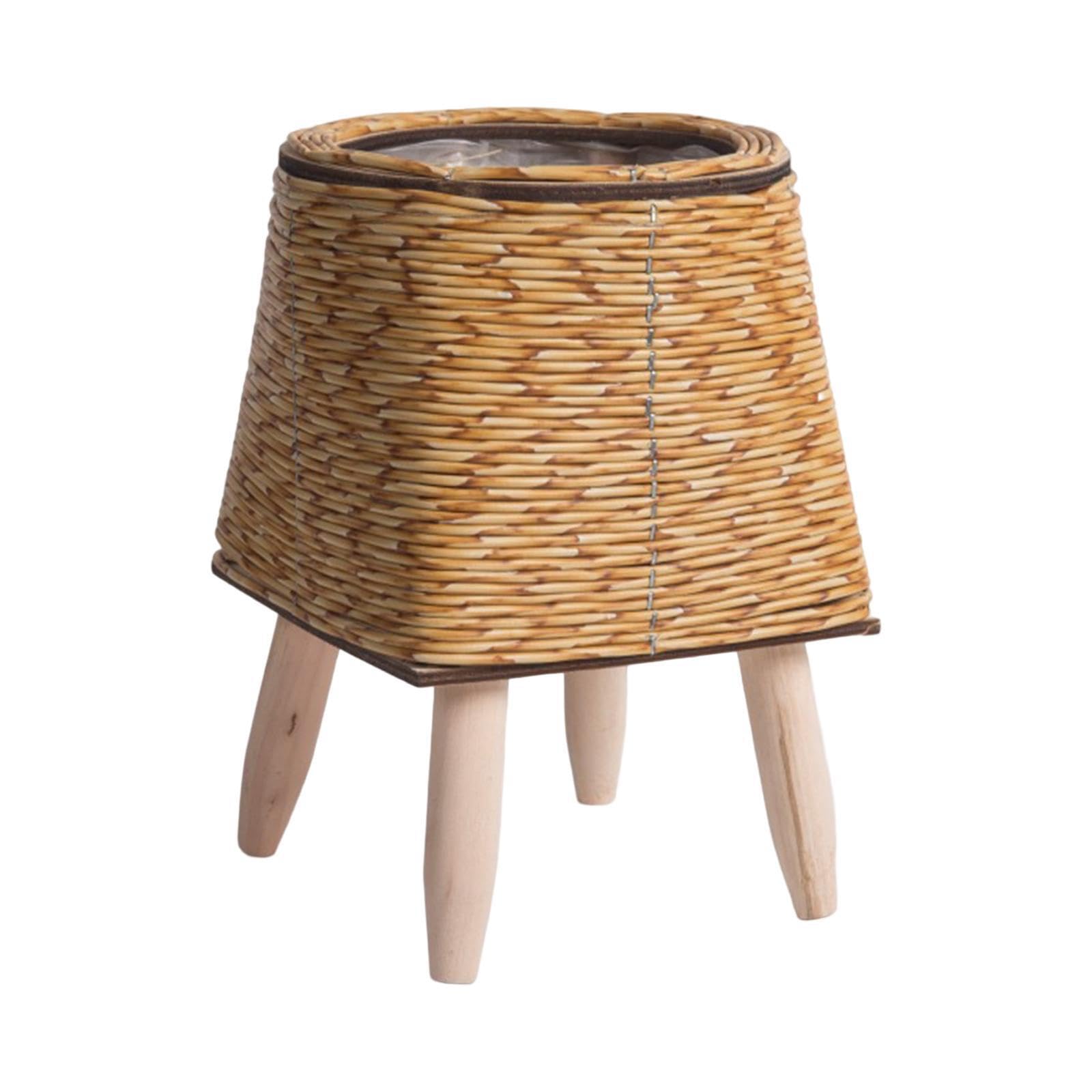 Lixsazse Whimsical Floor Flowerpot Organizer Baskets Rattan Simple Inspires For Creative Ornamental Of Planter Pot With Stand For Always Fresh Look Landing