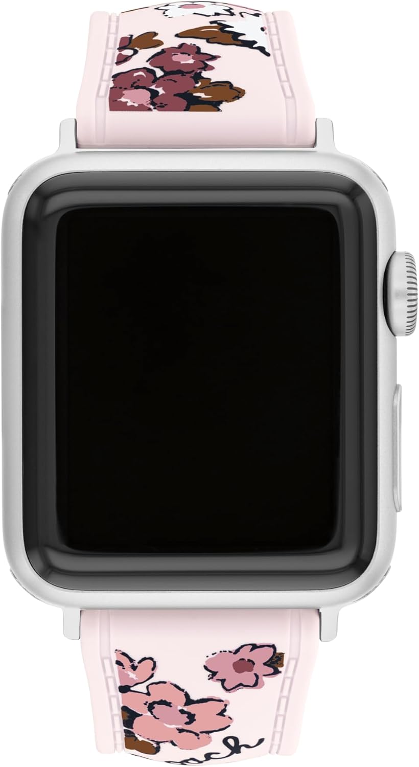 COACH Apple Watch Strap, Compatible with 38mm, 40mm, 41mm Apple Watch, Interchangeable Band, Floral Design, Personalize Your Style