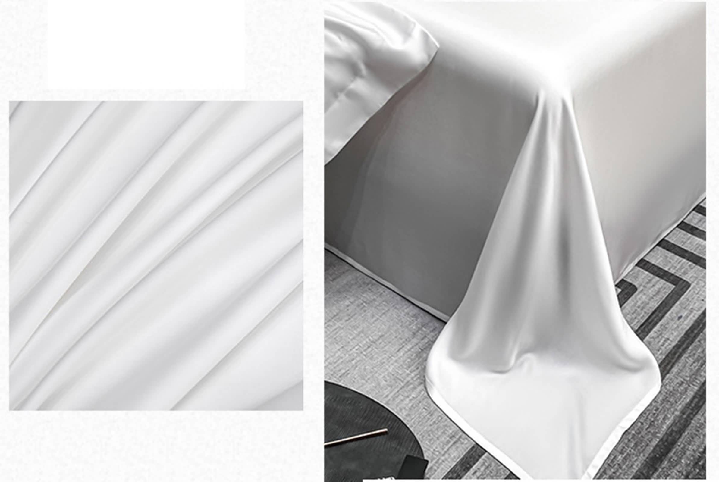 KnSam Copriletto copripiumino, 245 x 265 cm, bianco, plaid in Lyocell Fibers, coperta, coprimaterasso setoso, fresco e morbido