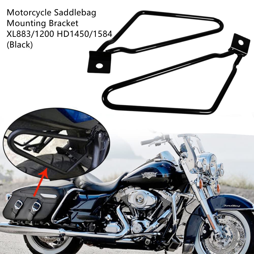 Uchwyt ochronny torby bocznej do modyfikacji motocykla 2X uchwyty montażowe sakwy motocyklowe uchwyt do XL883 / 1200 HD1450 / 1584 (czarny)