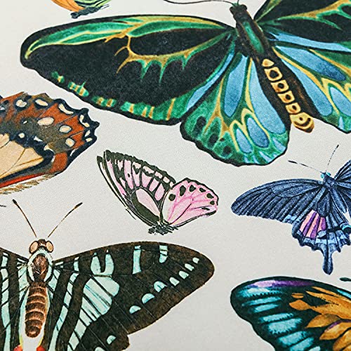 Soffee Design Vintage Butterfly Hanging Wall Decor Print - Flax Wood Hanger Frame Art Poster - Retro Butterflies Posters With Hanger Kit For Bedrooms, Living Room, Office #TOP5