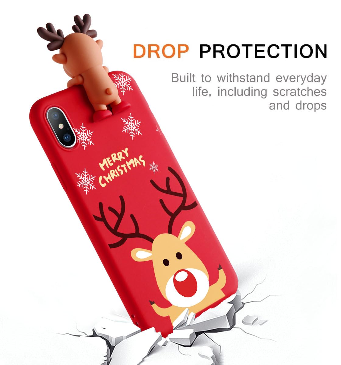 Yoedge 2 × Natale Cover per iPhone 14 / iPhone 13 6,1, Trasparente Custodia Morbida Silicone con Addobbi Disegni ModelloAesthetic Regalo Donna Christmas Case per iPhone 14/13, Albero di Natale
