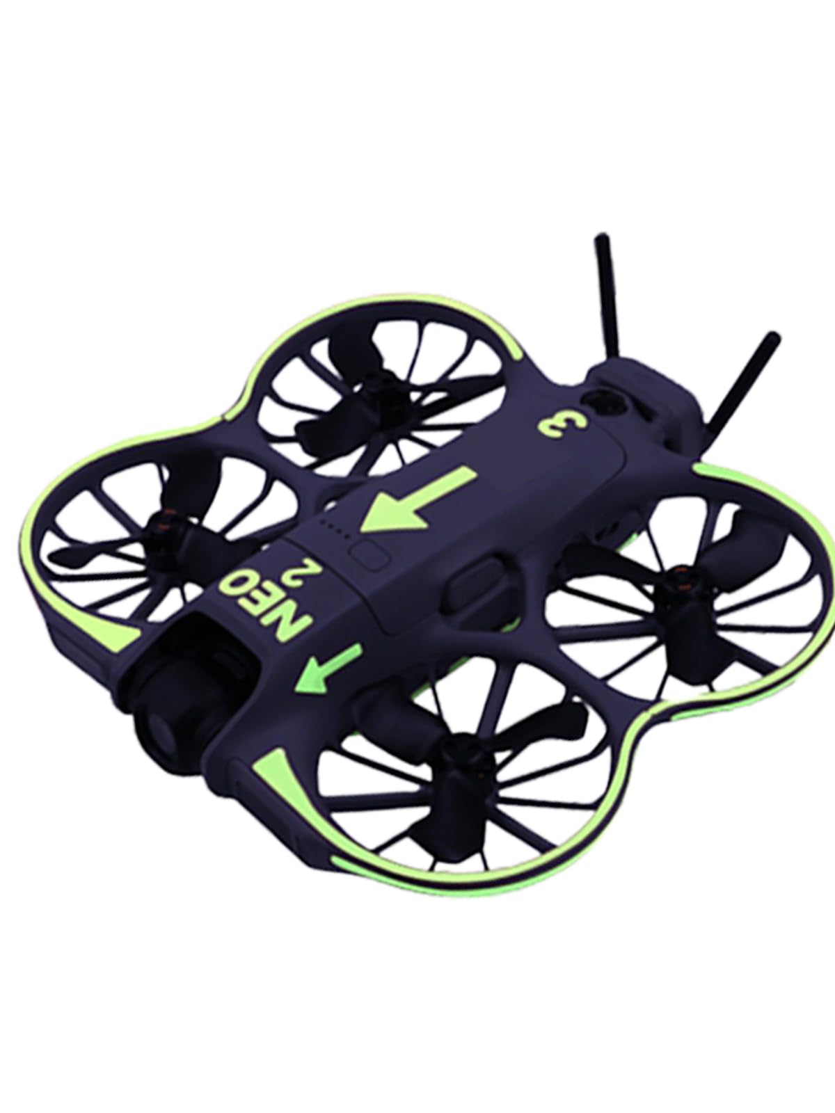 Glow-in-the-Dark Sticker for DJI NEO 2 Drone, WUNIAK Scratch-Resistant & Waterproof Protective Film, (Green)