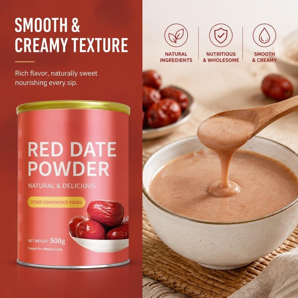 Polvere di datteri rossi essiccati 500g Mix di farina d'avena