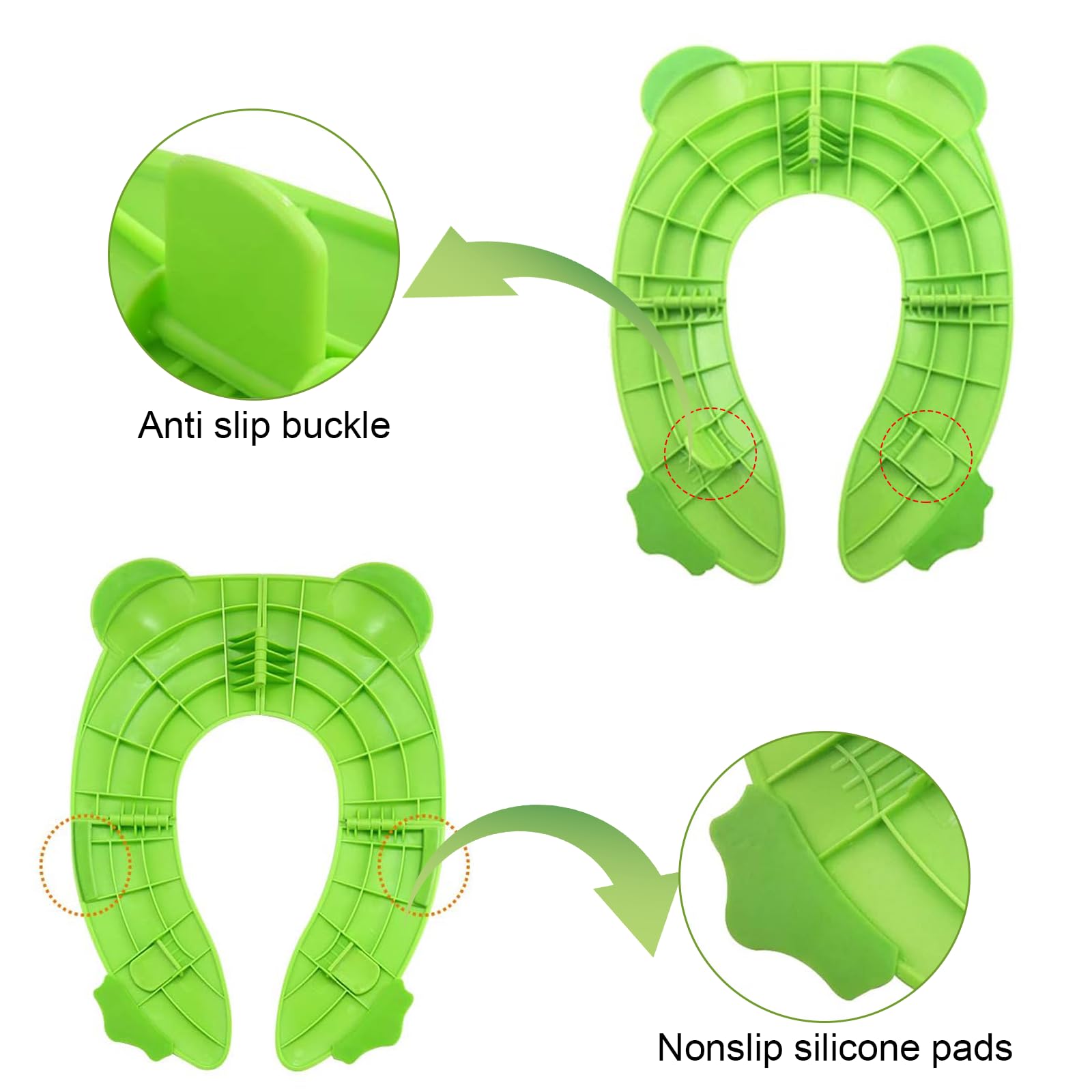 Riduttore WC Pieghevole Per Bambini - Con Paraspruzzi, Antiscivolo, Portatile E Facile Da Pulire - Foto 4