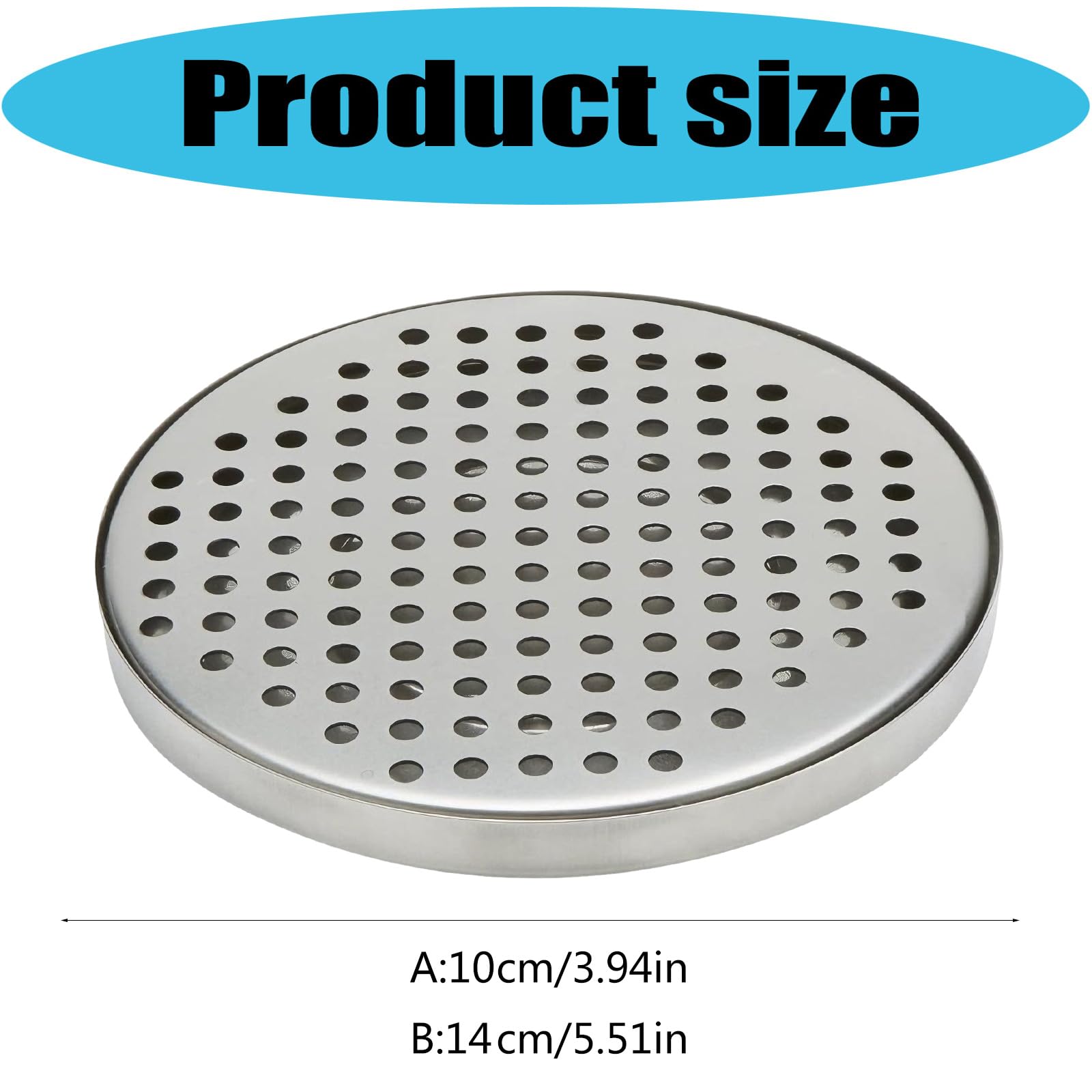 Bandeja de goteo redonda antideslizante de acero inoxidable, fácil de limpiar, ideal para uso doméstico y comercial, multiusos para servir alimentos y drin