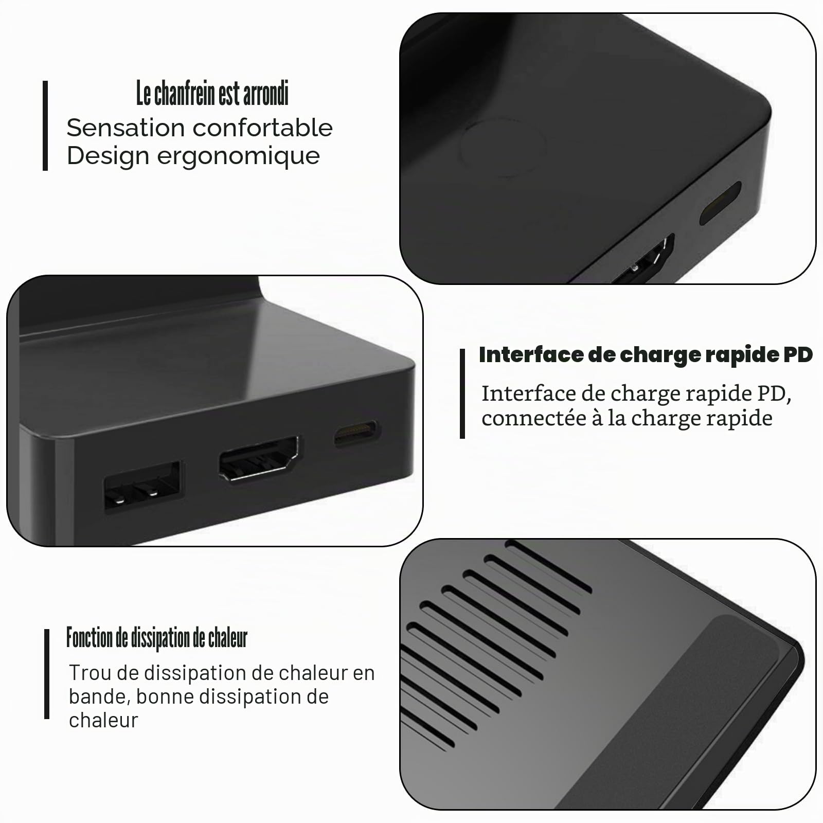 Station d'accueil pour Nintendo Switch/Switch OLED : Station d'accueil TV portable Nizirioo Mini avec support de charge et connecteur HDMI 4K et USB 3.0