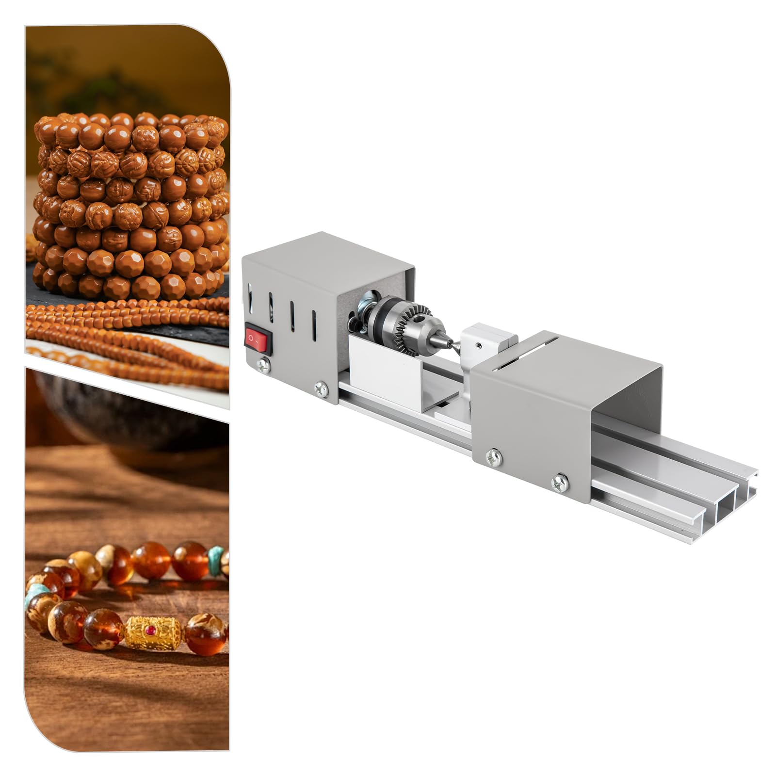 Mini torno de 96 W, 12-24 V, 9000 rpm, 7 marchas, fresadora de metal, rango de sujeción 0,02 – 0,24 pulgadas, torno de madera para grabado, lijado, corte