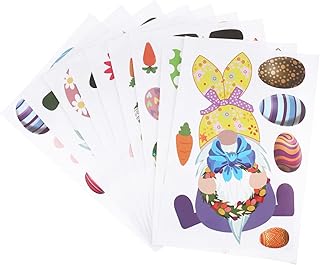NOLITOY 9 Pçs Adesivos De Janela De Páscoa Adesivos De Animais De Decoração De Geladeira Gnomos Decalques De Parede Decalques De Parede De Desenhos Animados Adesivos De Janela De Gnomo