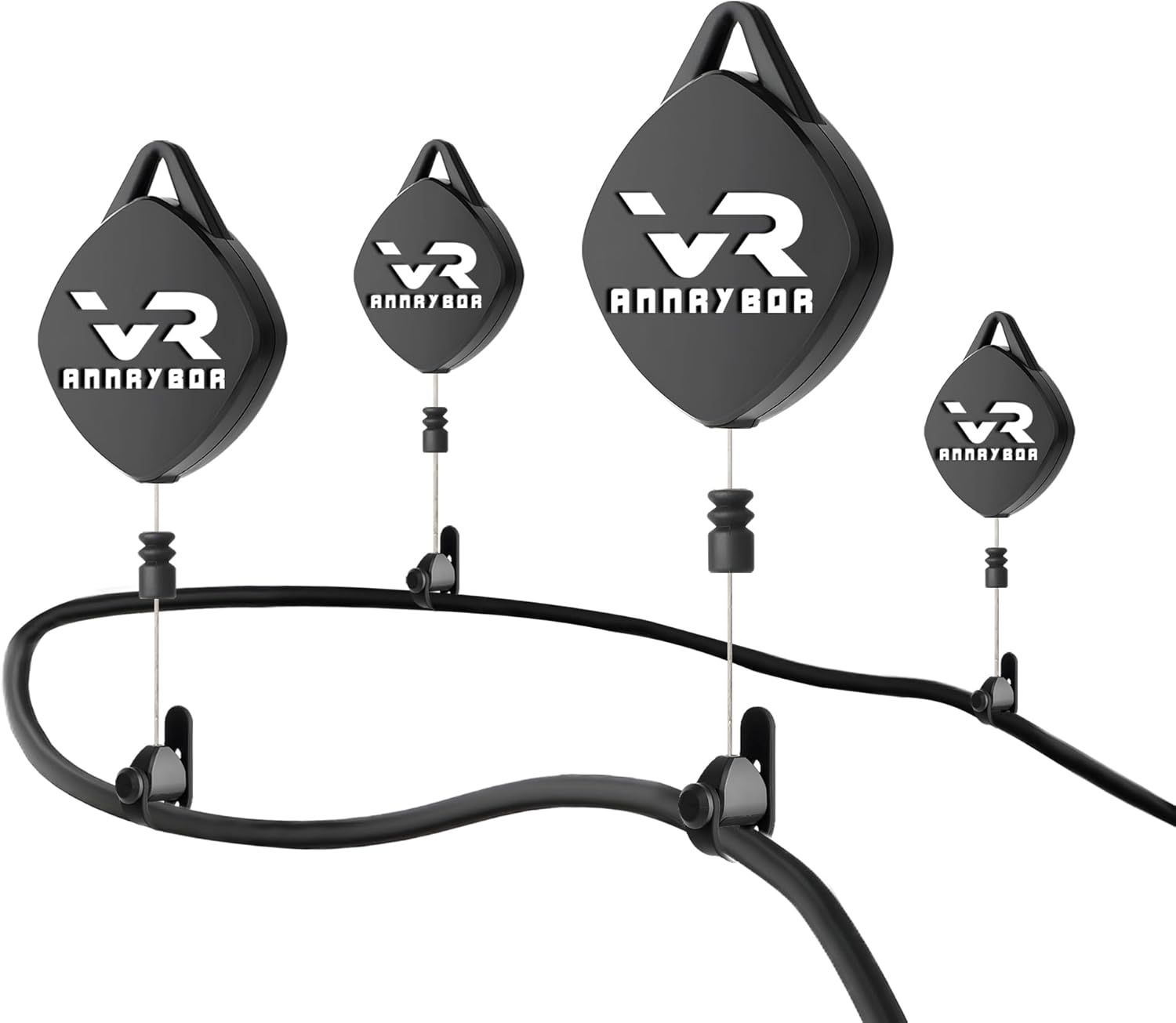 VR Cable Management, VR Pulley System Compatible with Quest 3S/3/2/1/Pico/PSVR/PSVR2 for Play Impressively (1-6pc) (Black-6PC)