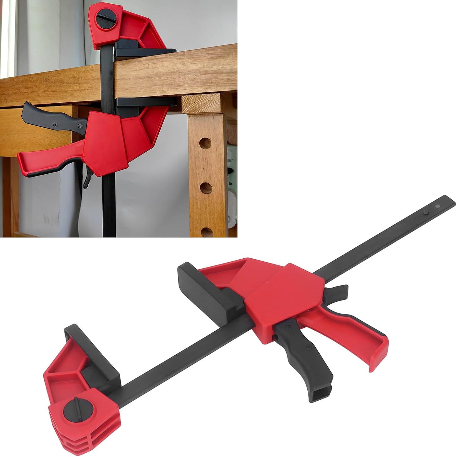 12 Inch Heavy Duty Bar Clamp 235kg Clamping Force with Fast Change Spreader Function for Woodworking Construction and DIY Projects Reinforced Nylon Steel Design