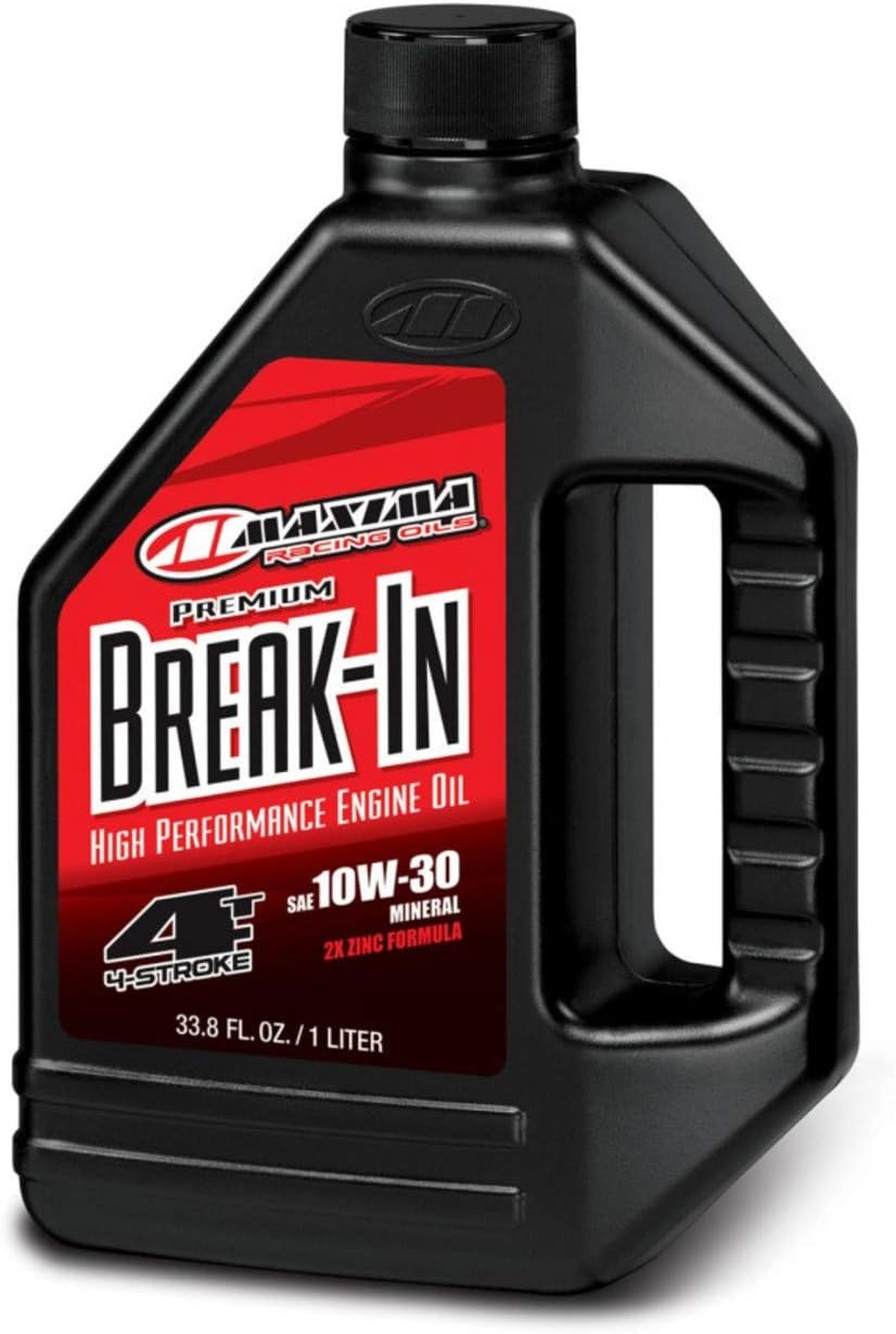 Maxima 30-10901 Premium Break-in 10W-30 Motorcycle Engine Oil - 1 Liter Bottle (Pack of 2)