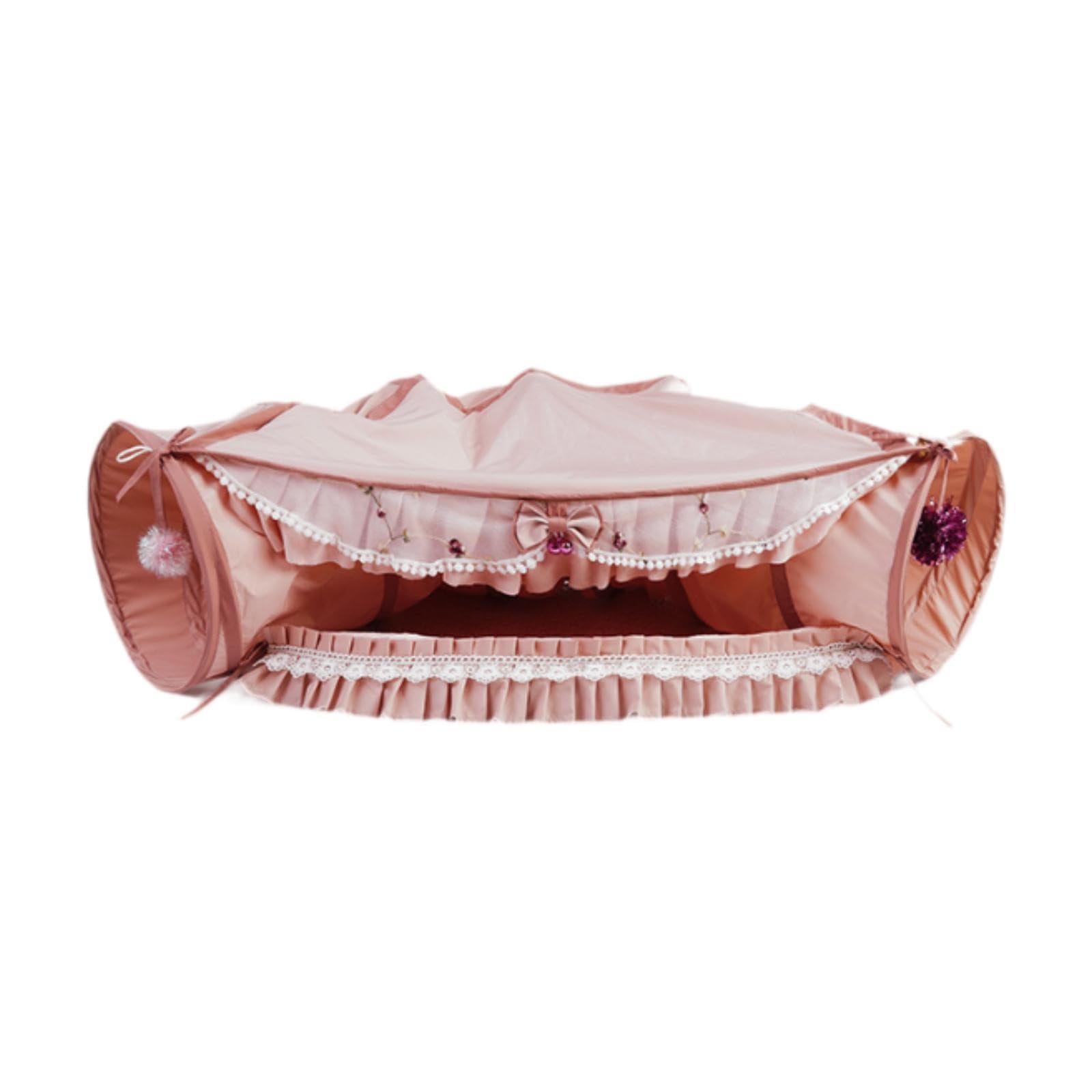 Baoblaze Tunnel pour Chat 2 en 1, Jouet interactif, Pliable pour Chatons, avec Tapis Amovible, pour Chiens, Lapins, Chats d'intérieur, Animaux de, Rose