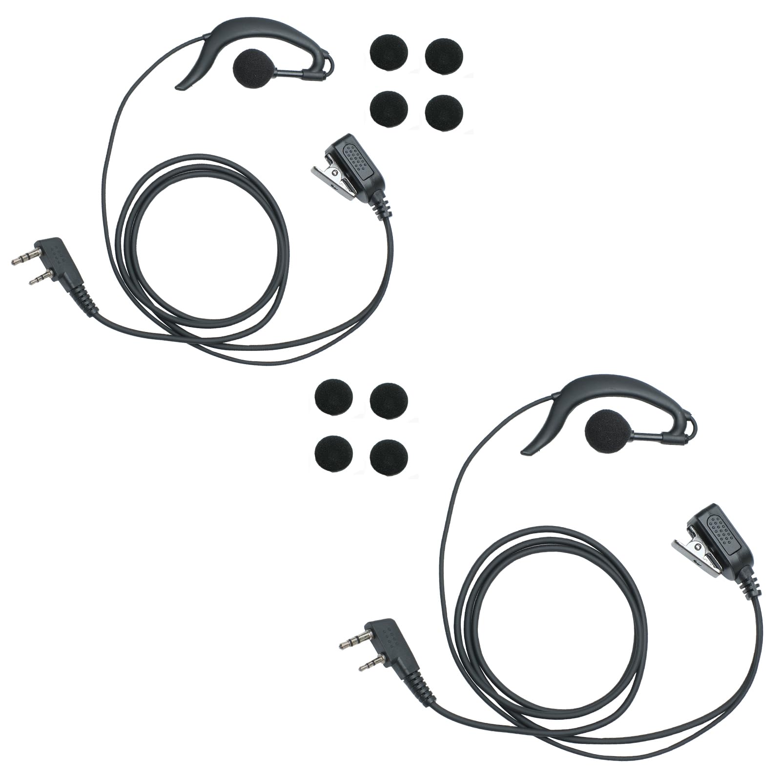 Caroo Walkie Talkieds Earpiece G Shape Headset With Mic PTT For Kenwood TK-2107 TK-3107 BaoFeng Uv-5r Bf-888s 2 Way Radio(10 Pack