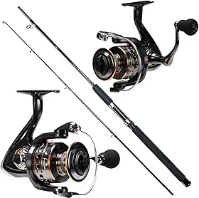 KIT DE PESCA PESADA MOLINETE 6000 14 ROLAMENTOS VARA MACIÇA 1.65M 35LB - 2 PARTES