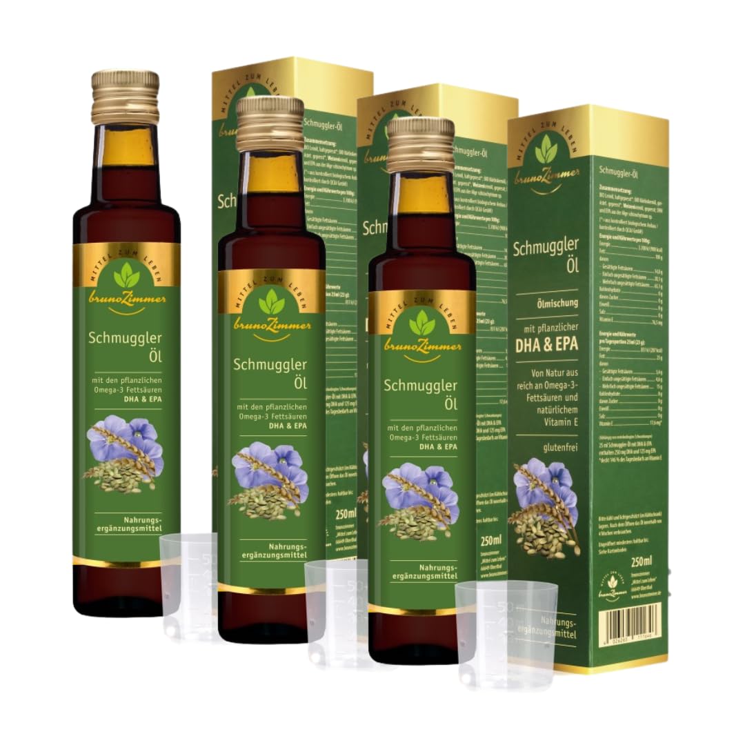 3 x Schmuggleröl Ölmischung mit DHA & EPA á 250 ml | Nahrungsergänzung (3er Pack)