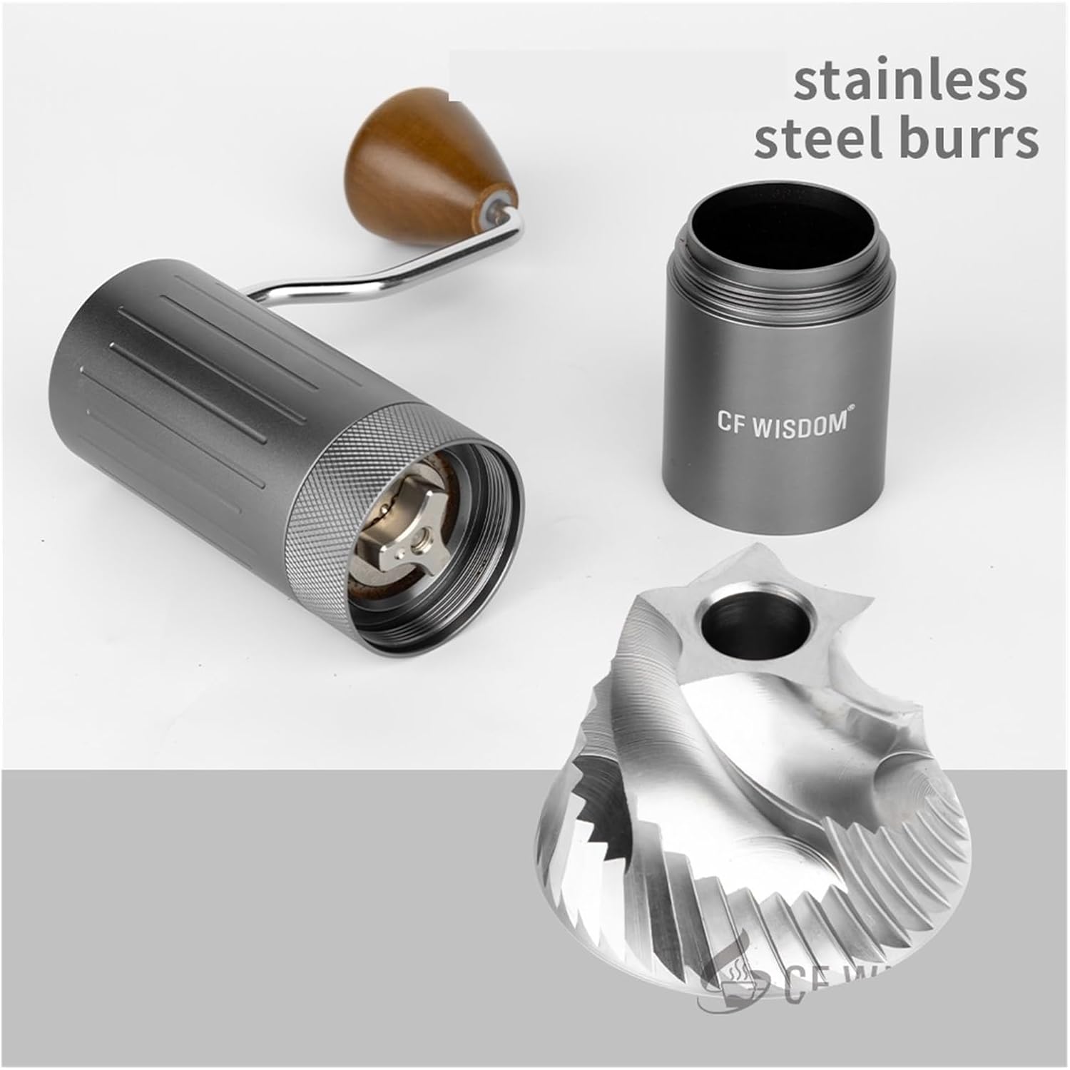 Manual Coffee Grinder 420 Stainless Steel Adjustable Mill Kitchen Tool(ZM-QB03)
