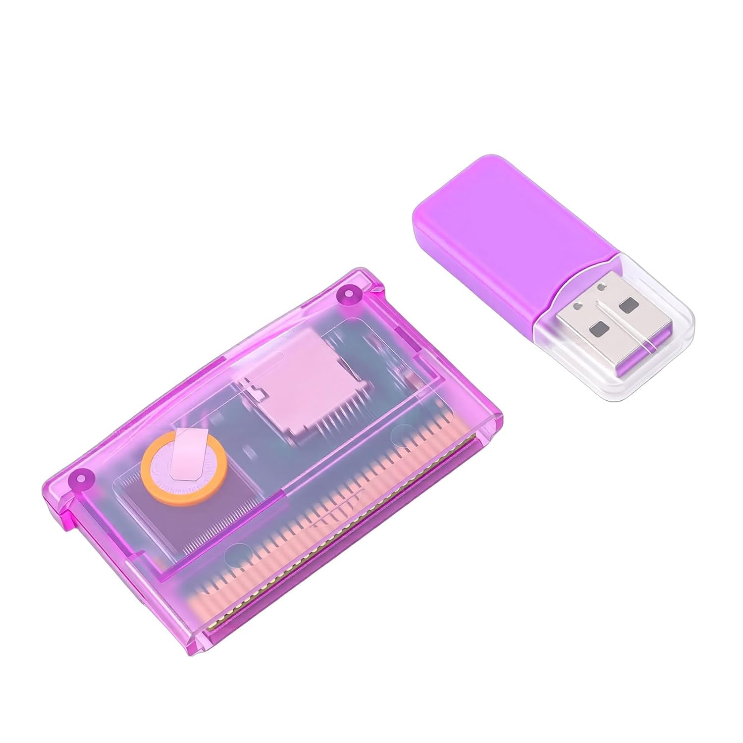 SUNGOOYUE Video Game Console Card Universal Flash Cartridge For Gba Console, With Fat Format Support For Gba, With Fat Format Support For 2Gb Storage, Compatible With Sp (Purple Transparent)