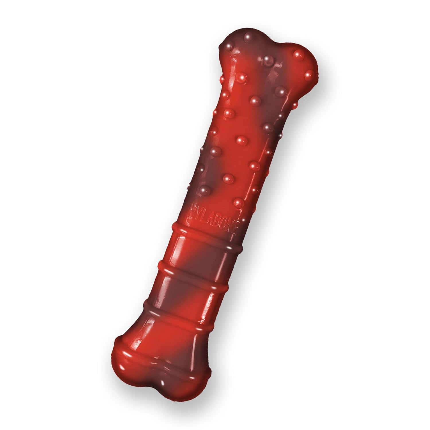 Nylabone Power Chew Textured Bone, Durable Dog Chew Toy for Aggressive Chewers, Promotes Dental Health with Gentle Nubs, Freshens Breath, Infused with Savoury Flavours, Ideal for Dogs upto 11kg, Small