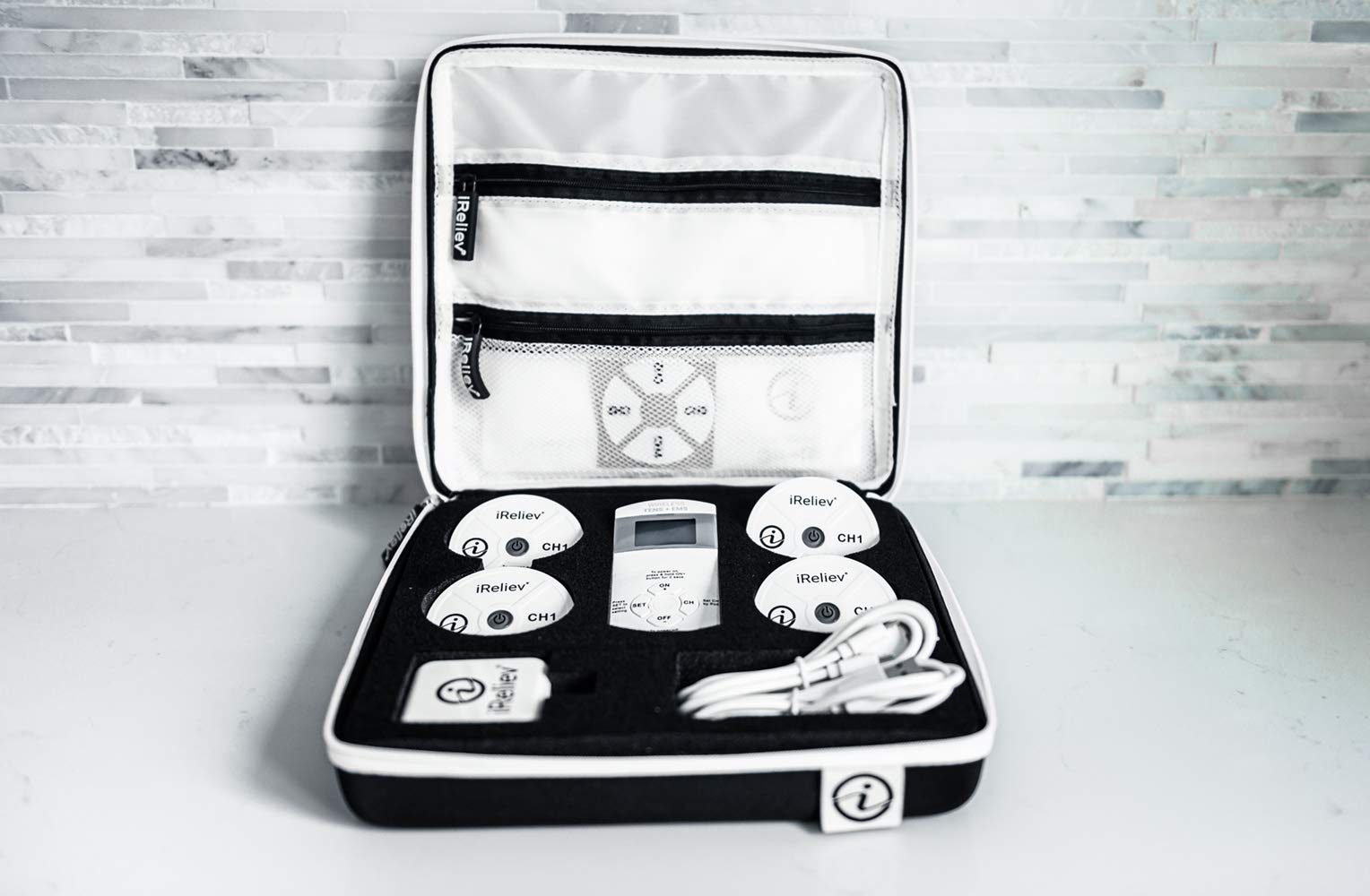 iReliev Wireless TENS + EMS Therapeutic Wearable System Wireless TENS Unit + Muscle Stimulator
