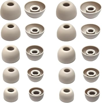 Replacement Ear Tips for Powerbeats Pro 2 10 Pairs XL/L/M/S/XS Silicone Earbuds Tips Compatible with Beats Studio Buds+/Beats Fit Pro/Solo Buds, Quicksand