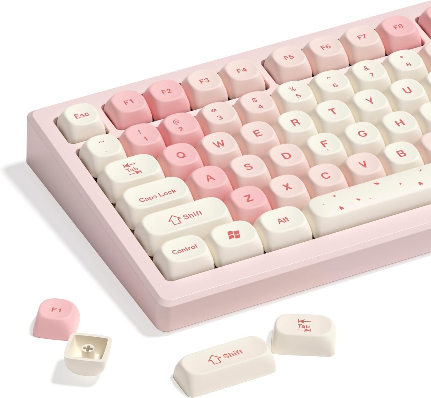 MOA Tastenkappen 75 Prozent, 133 Tasten Dye-Sublimation, individuelles PBT-Tastenkappenset ASIN US für 61/64/68/84/87/100/104/108 Cherry MX Mechanische Tastatur (nur Tastenkappen)