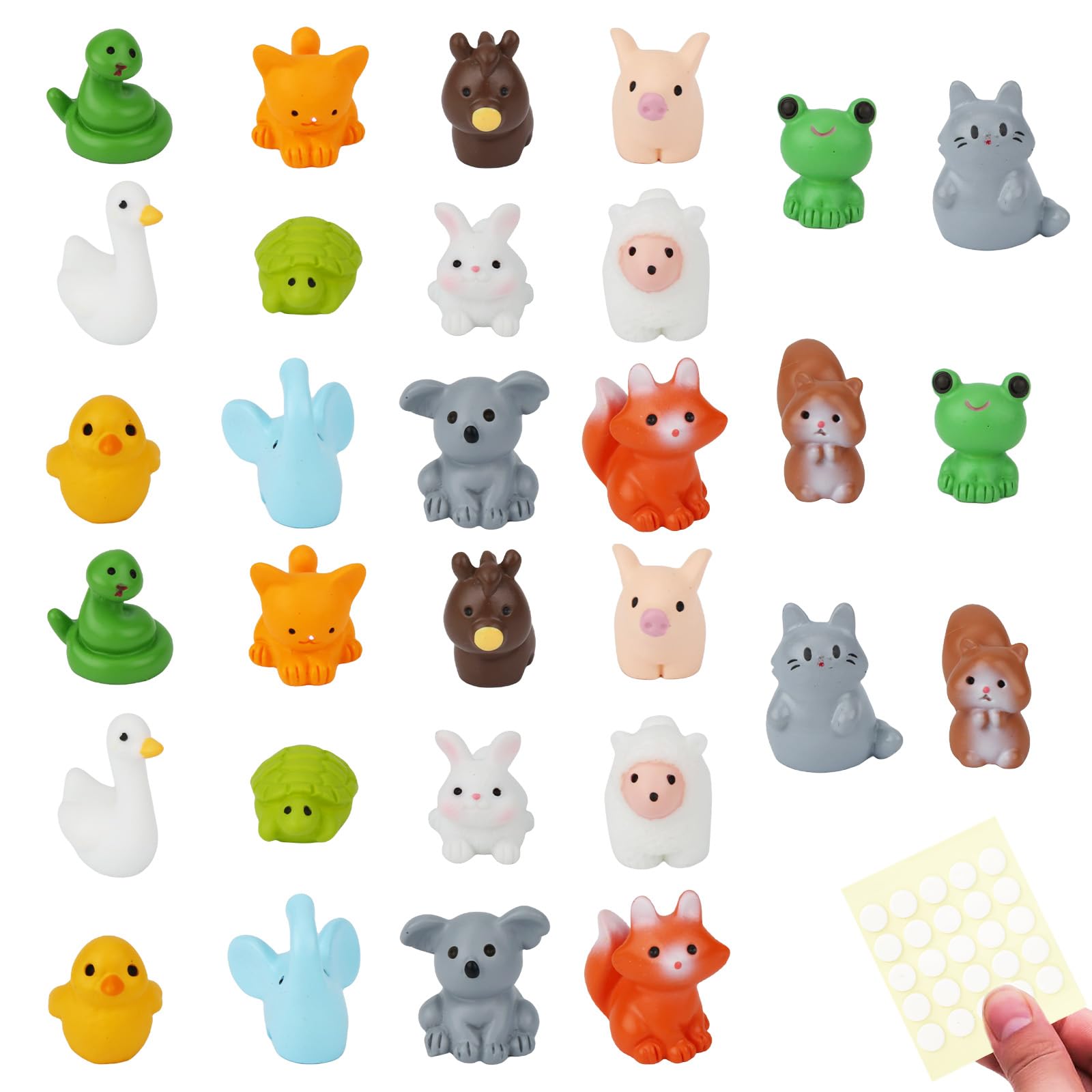 Tinoaly 30pcs Mini Resin Animals