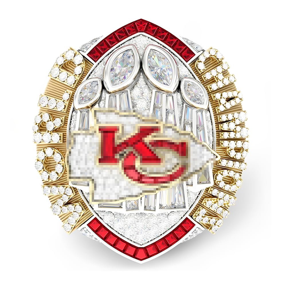 MCBEAN Anello da Campionato KC 2024, Anello MVP di Rugby, Souvenir del 58° Super Bowl, Regalo da Collezione per Uomini, Padre, Amico, Tifosi dei Chiefs, Amanti del Football,13#