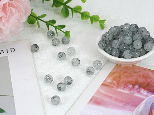 Miniatura 12 de Pamir Tong 1500 cuentas redondas de vidrio de 0.236 pulgadas a granel, cuentas de jade imitativo, cuentas sueltas para hacer joyas, aretes, collares