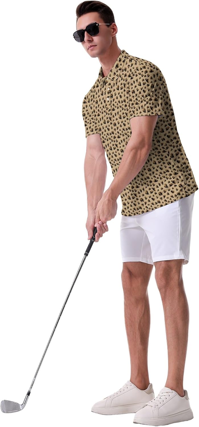 Funny Golf Shirts for Men Polo Shirts Casual Collared Short Sleeve Polo Shirt Gift for Golfer Lovers