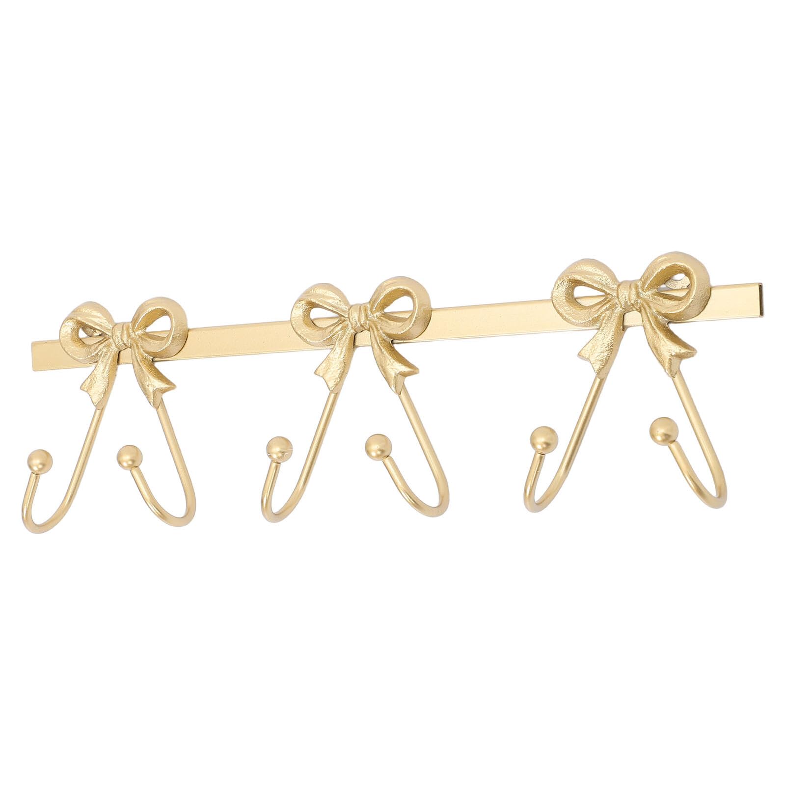 Didiseaon Gancio da Parete in Ferro con Fiocco Dorato Portasciugamani e Organizer per Accappatoi Cappelli e Borse Supporto Rustico e Decorativo per Bagno e Ingresso