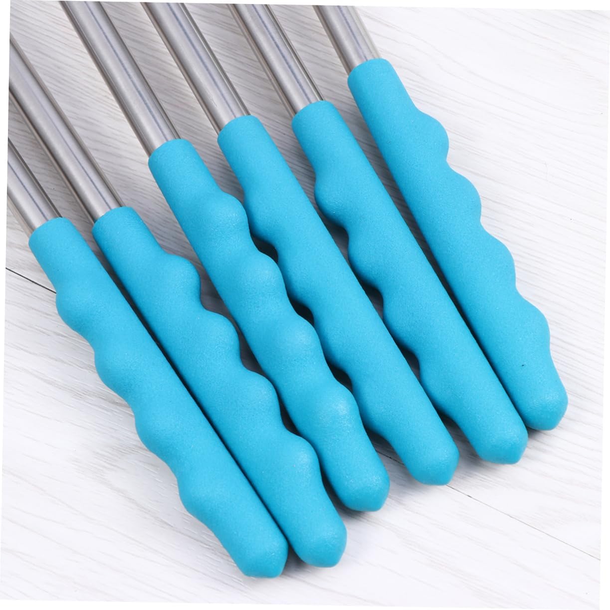 6Pcs Telescoping Stainless Steel Skewers with Non Slip Silicon Handle for BBQ Mores and Campfire Cooking Utensils Portable Camping Cookware for Beach Excursions
