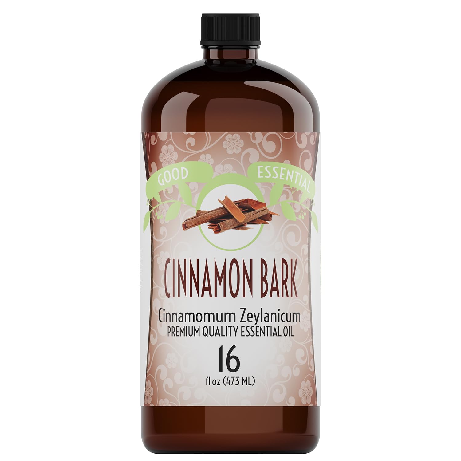 Good Essential Cinnamon Bark Oil Bulk, 16oz - Large Bottle for Humidifier, Massage, Diffuser, Bath Bomb, Skin & Hair Care