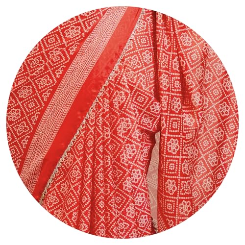 Image of MIRCHI FASHION Women Saree Leheriya Print Chiffon | Lightweight Traditional Sari for Farewell and Wedding Ceremonies with Unstitched Blouse Piece