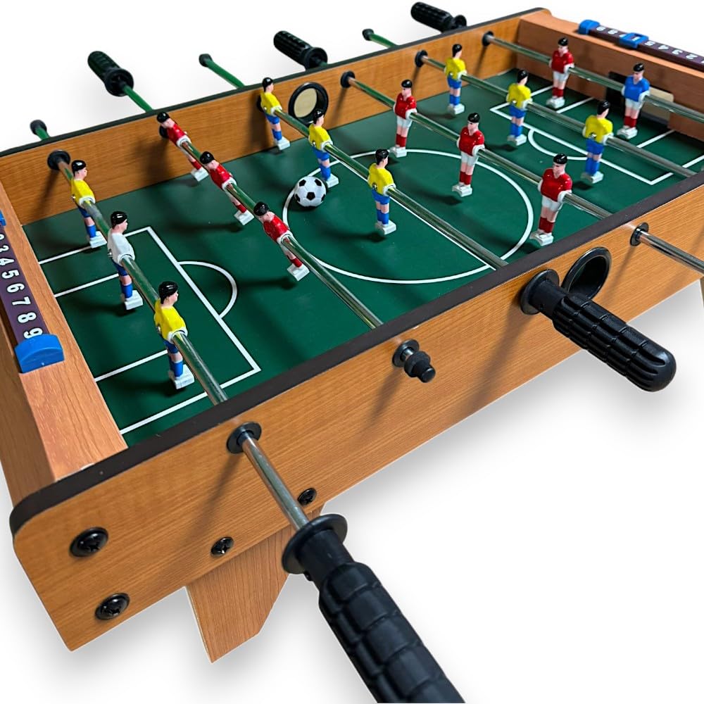 Futbolín de Mesa con 2 Pelotas, Contador de Puntuación y Barras Metálicas para Niños y Adultos