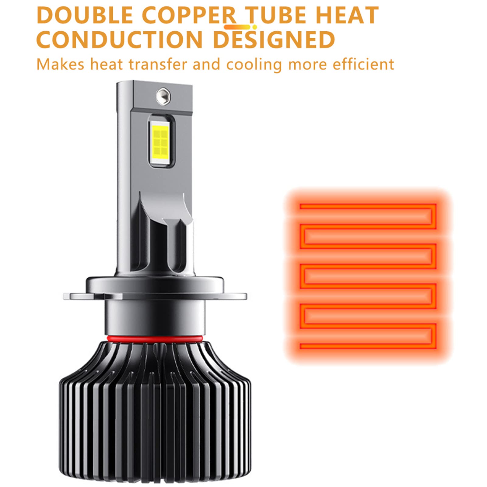 Lot De 2 Ampoules De Phares LED, Feux De Croisement 6500 K 12 000 Lm Blancs Pour Phares De Voiture En Aluminium Aviation.,H1