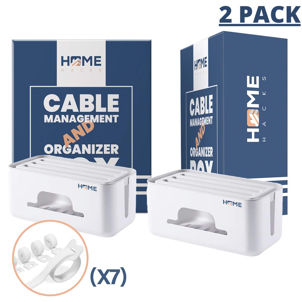 Buy Cable Management Box [ 2 Sets ] Cable Organizer Box to Hide Wires