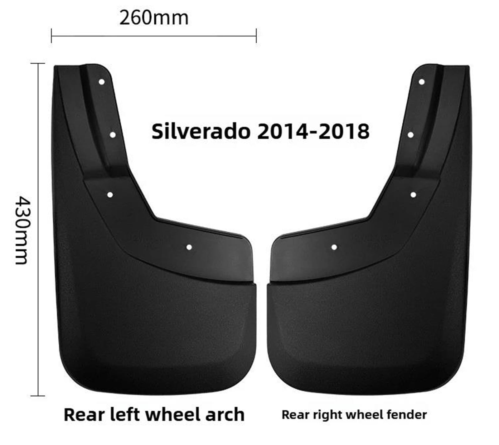 pour Chevrolet pour Silverado 2014-2018 Bavettes Protection Accessoires Auto