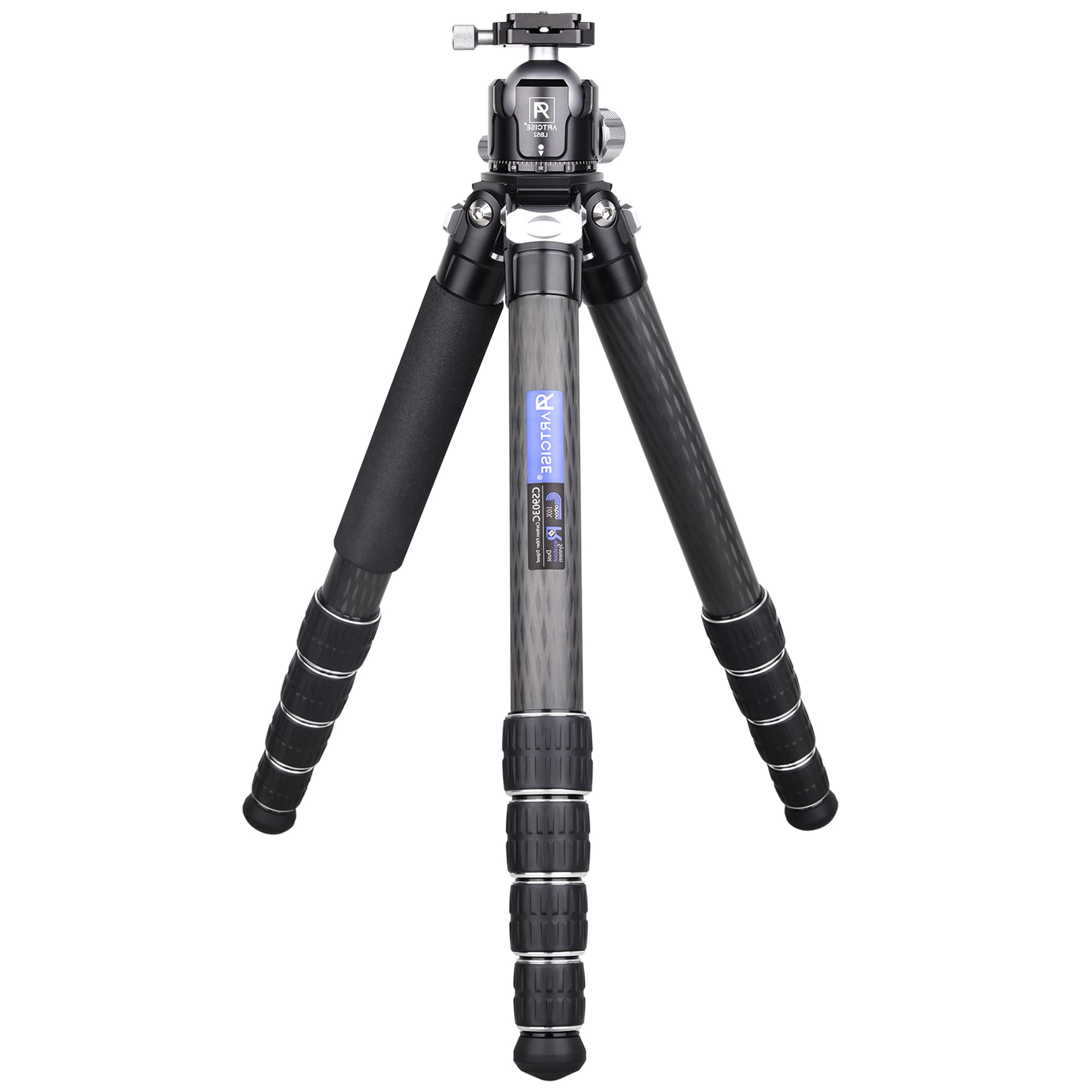 ARTCISE Carbon Fiber Tripod with 52mm Low Profile Ball Head Professional Heavy Duty Tripod for Camera, 10-Layer Carbon Fiber Tube, 5-Section with Max