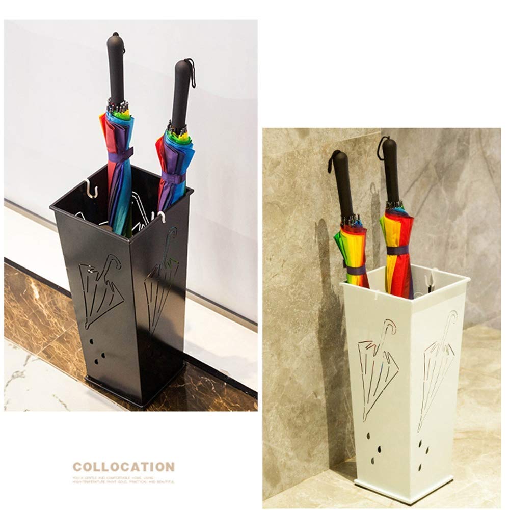 Sywlwxkq Umbrella Stands,Umbrella Stand Wrought Iron with Hollow Pattern on The Barrel Body,Used for Home Hotel Lobby Office Umbrella Barrel,Can Store Long and Short Umbrellas,Style3