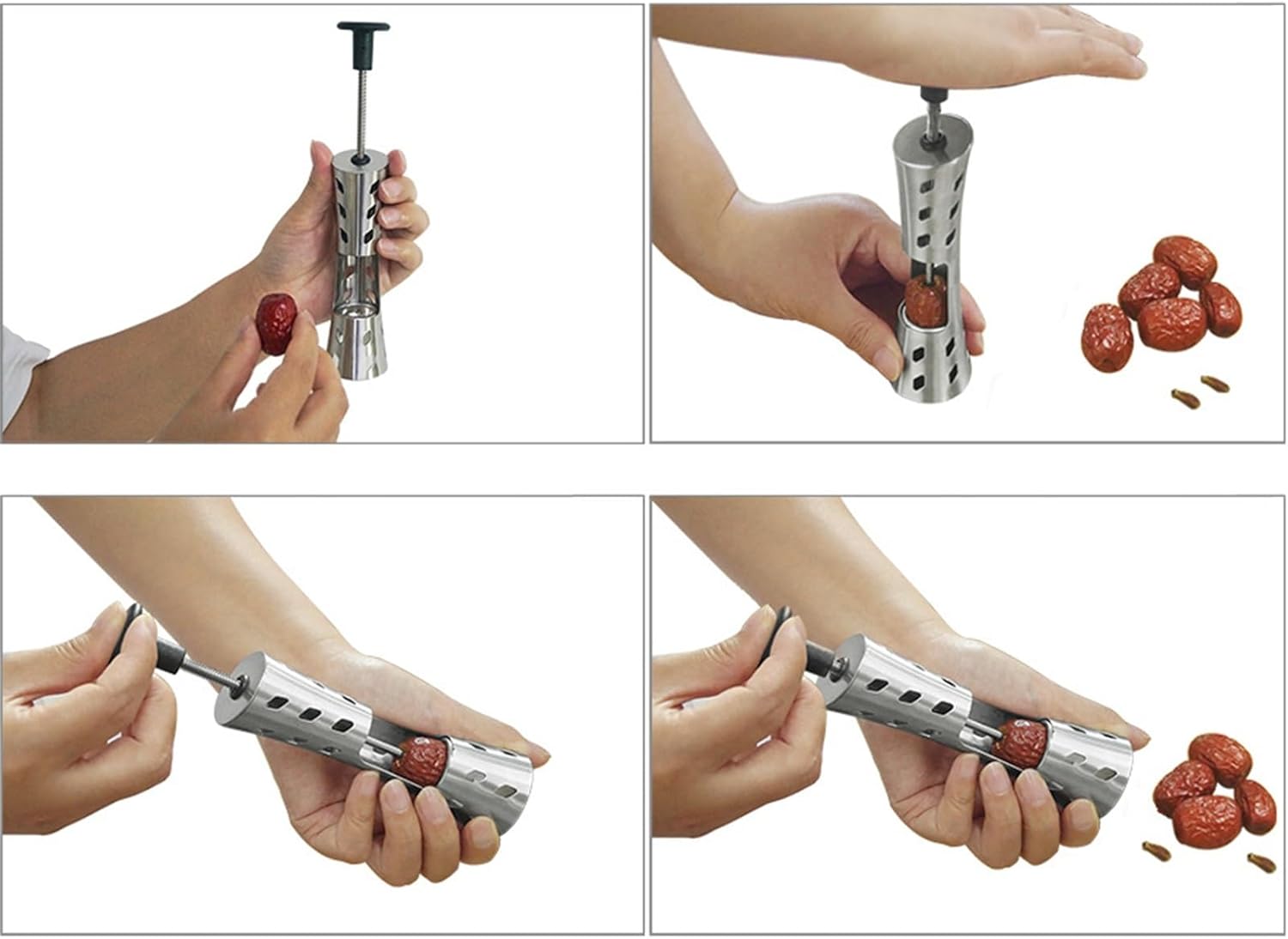 Cherry Pitter Tool Cherry Pitter Tool - Stainless Steel Pitting Tool Portable Cherries Corer Stoner Seed Tool Cherry Seed Remover Kitchen Tool Fruit Pit Remover For Cherry Jam Press Type