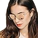 Small Aviator Sunglasses for Narrow Face, Wenlenie Small Shades Gold Metal with Pink Polazied Mirror Lens