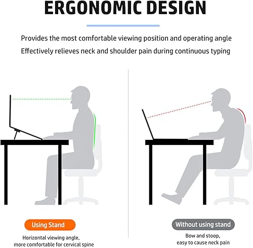 Miniatura 8 de 2 mini soportes plegables de aleación de zinc para laptop, elevador de teclado de computadora portátil con 2 ángulos ajustables, soporte invisible
