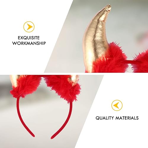 Miniatura 3 de Beaupretty 4 diademas de cuernos de diablo con purpurina, disfraz de cuernos de demonio, tocados de cuerno de diablo, tocados para fiesta de