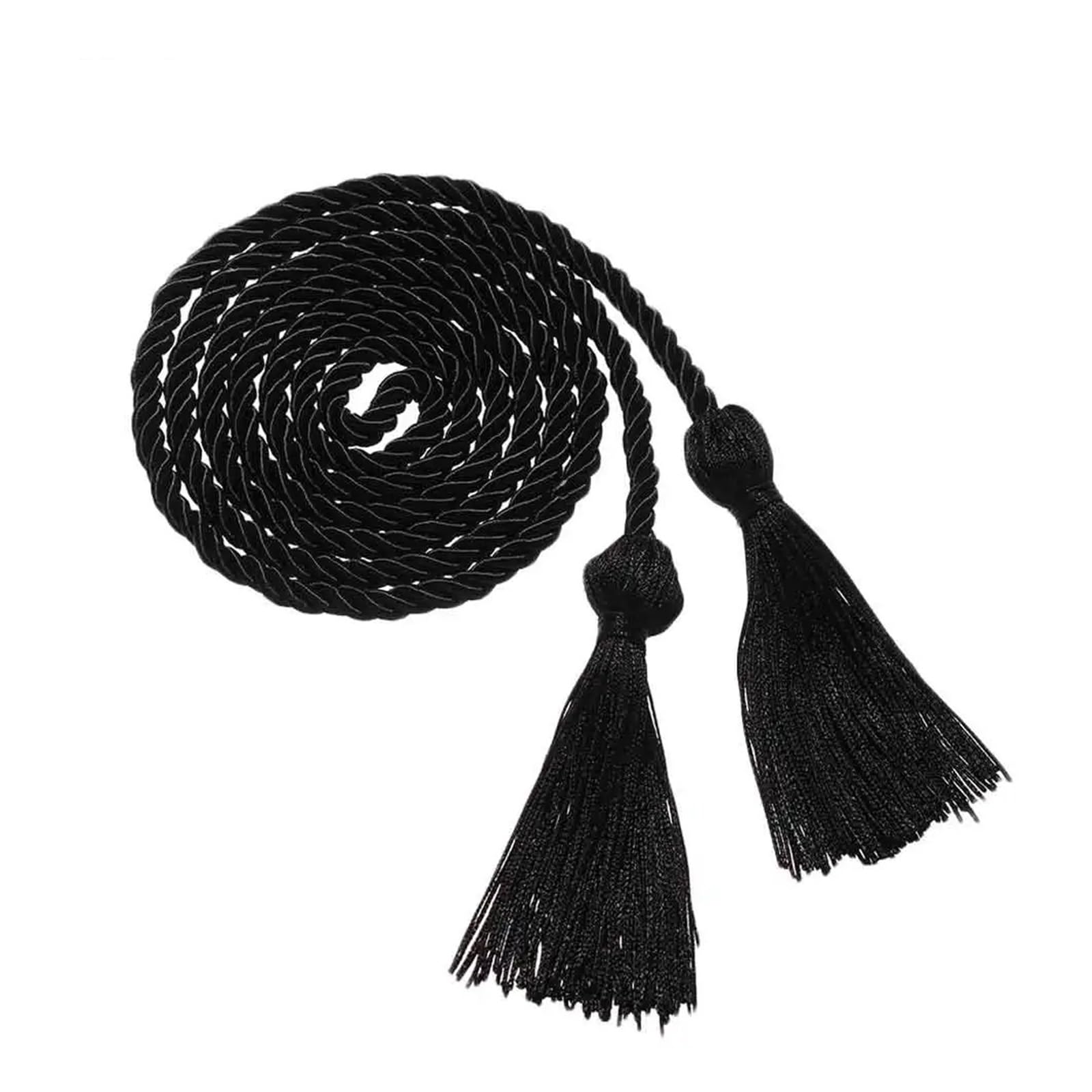 Tassel Graduation 10Pcs Graduation Honor Cords Craft Braided Tassels Drawstring Rope Yarn Cord For Students Bachelor Gown for Graduate Ceremonies and Memorials(Black)