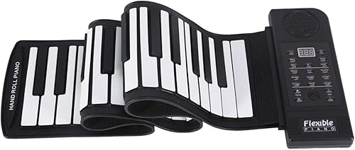 Piano enrollable, portátil de 61 teclas enrollables, de silicona suave, flexible, teclado electrónico, para el hogar, escuela, para regalo de