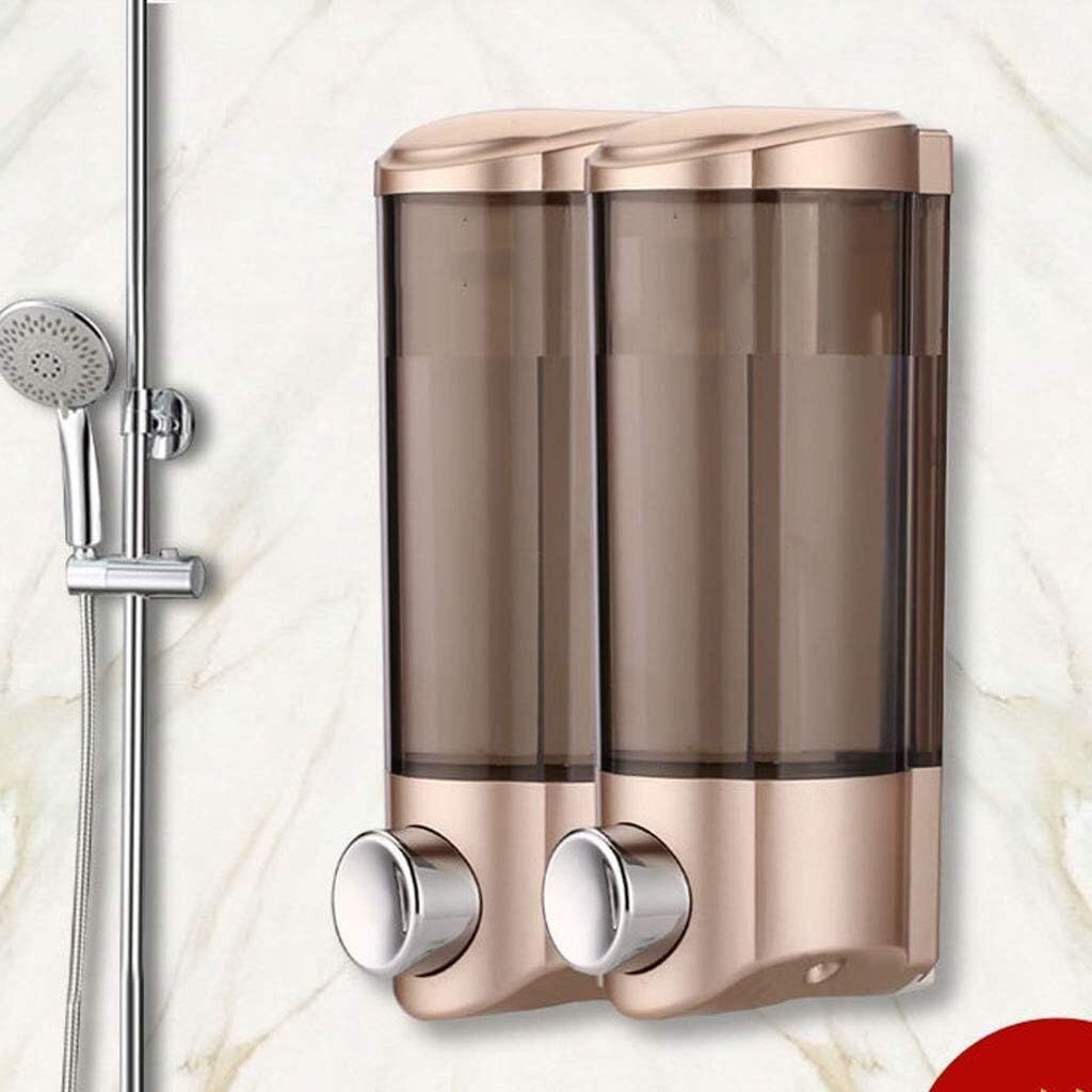 Dispensador de jabón Dispensador de jabón Manual de Pared Botella de champú Bomba Manual Bomba de jabón Manual Dispensador de Gel de Ducha Dispensador de loción(2*Square Silver)