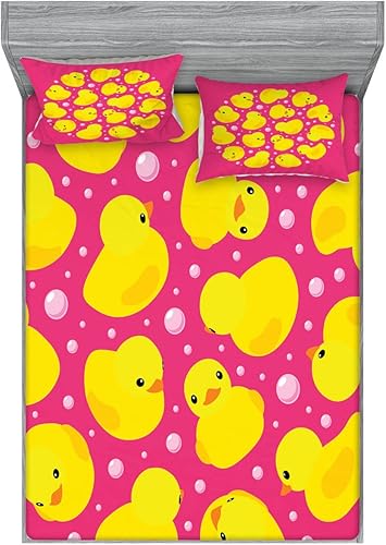 Miniatura 194 de Ambesonne Juego de sábanas bajeras y fundas de almohada, deliciosos tacos con verduras, cocina folclórica, ingredientes de recetas de comida Beige